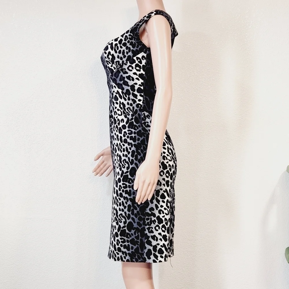 Jessica Simpson Leopard Print Open Back Sheath Sexy Dress Sz 6_5